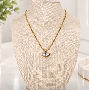Geometric 18KT Plated Ball Chain Geo Pendent Necklace